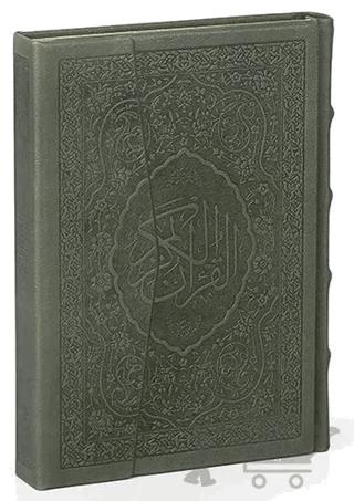 Kur'an-ı Kerim Hamid Aytaç Hatlı Çanta Boy, 5 Renk, Hakiki Deri Cilt Yeşil (Kod:1562)