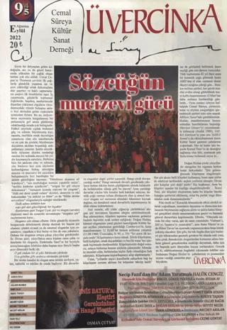 Üvercinka Dergisi: 94 - 95 Ağustos - Eylül 2022