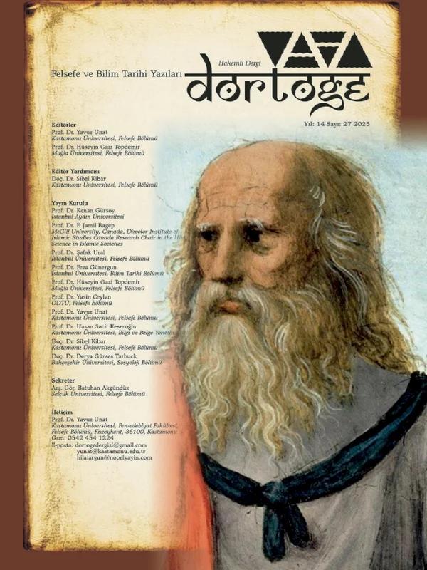 Dörtöğe Felsefe ve Bilim Tarihi Yazıları Hakemli Dergi Yıl: 14 Sayı:27
