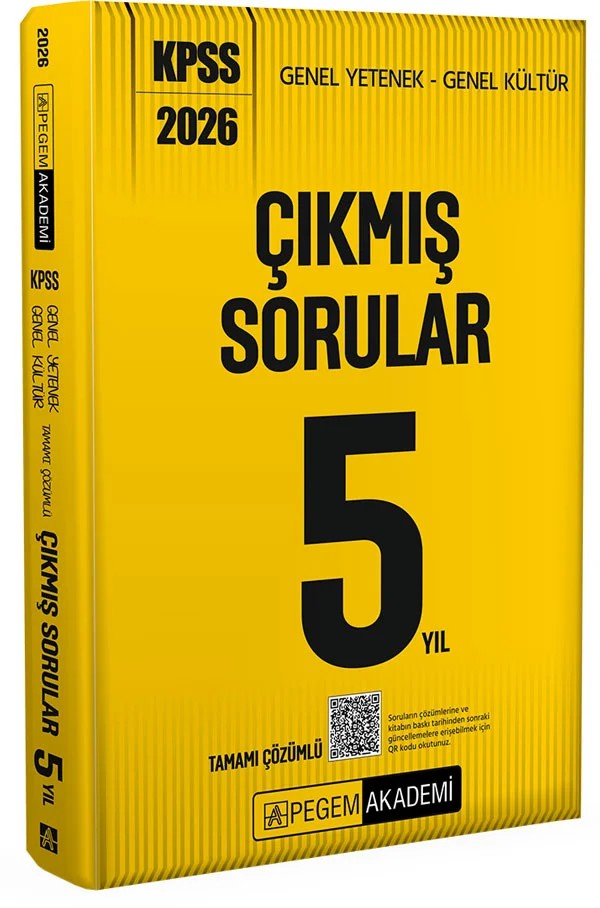 2026 KPSS Genel Yetenek Genel Kültür Tamamı Çözümlü Çıkmış Sorular 5 Yıl – Pegem Akademi Yayıncılık kitap kapağı
