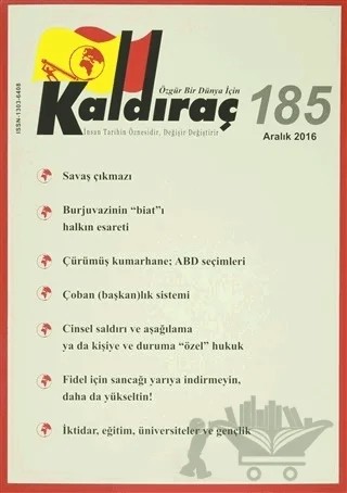 Kaldıraç Dergisi Sayı: 185 Aralık 2016 – Kaldıraç Yayınevi kitap kapağı