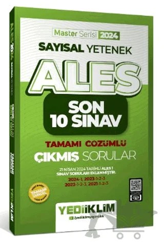 2024 ALES Sayısal Yetenek Son 10 Sınav Tamamı Çözümlü Çıkmış Sorular – Kolektif – Yediiklim Yayınları kitap kapağı