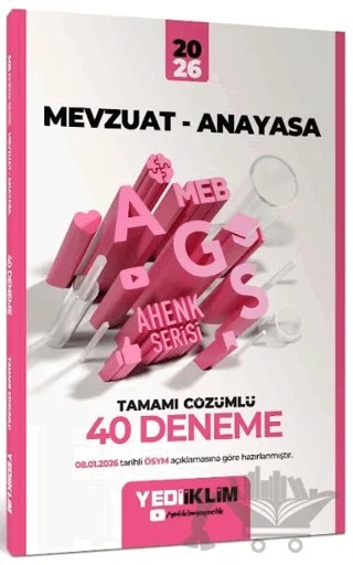 2026 MEB-AGS Ahenk Mevzuat-Anayasa Tamamı Çözümlü 40 Deneme – Kolektif – Yediiklim Yayınları kitap kapağı