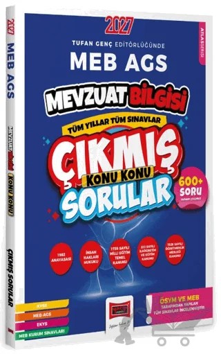 2027 MEB AGS Mevzuat Bilgisi Tüm Yıllar Tüm Sınavlar Konu Konu Çıkmış Sorular – Tufan Genç – Yargı Yayınevi kitap kapağı