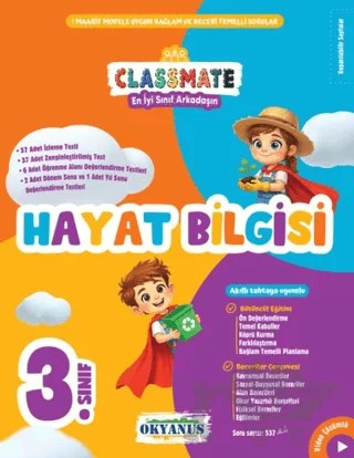 3. Sınıf Classmate Hayat Bilgisi Soru Bankası – Serpil Ertuna – Okyanus Yayınları kitap kapağı