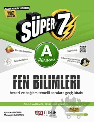7. Sınıf Fen Bilimleri Süper A Soru Kitabı – Aykut Karaçimen, Mervegül Kükürtçü – Nitelik Yayınları kitap kapağı