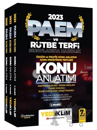 2023 PAEM ve Rütbe Terfi Sınavlarına Hazırlık Konu Anlatımlı Set – Kolektif – Yediiklim Yayınları kitap kapağı