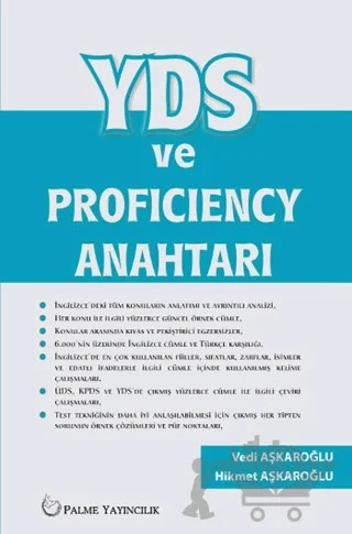 YDS ve Proficiency Anahtarı – Hikmet Aşkaroğlu, Vedi Aşkaroğlu – Palme Yayıncılık kitap kapağı