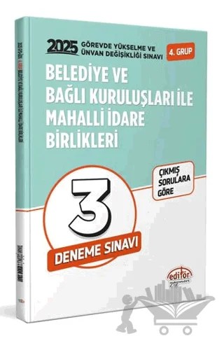Belediye ve Bağlı Kuruluşları İle Mahalli İdare Birlikleri 4. Grup GYS - ÜDS Tamamı Çözümlü Deneme Sınavı – Kollektif – Editör Yayınevi kitap kapağı