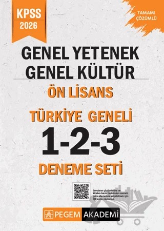 2026 KPSS Genel Yetenek Genel Kültür Lise-Ön Lisans Tamamı Çözümlü Türkiye Geneli 1-2-3 (3'lü Deneme Seti) – Kolektif – Pegem Akademi Yayıncılık kitap kapağı