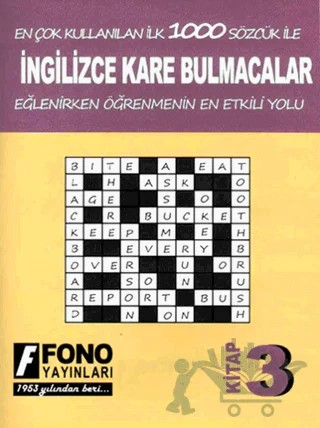 İngilizce Kare Bulmacalar 3. Kitap – Deniz Meriç – Fono Yayınları kitap kapağı