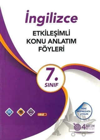 7. Sınıf İngilizce Etkileşimli Konu Anlatım Föyleri – Özlem Özay – 4 Adım Yayınları kitap kapağı