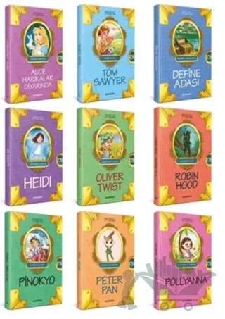 Dünya Çocuk Klasikleri Serisi (9 Kitap Takım) – Carlo Collodi, Charles Dickens, Eleanor H. Porter, Howard Pyle, James Matthew Barrie, Johanna Spyri, Lewis Carroll, Mark Twaın, Robert Louıs Stevenson – Kültürperest Yayınevi kitap kapağı