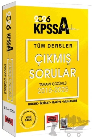2026 KPSS-A Grubu Tüm Dersler 2016-2025 Tamamı Çözümlü Çıkmış Sorular – Kolektif – Yargı Yayınevi kitap kapağı