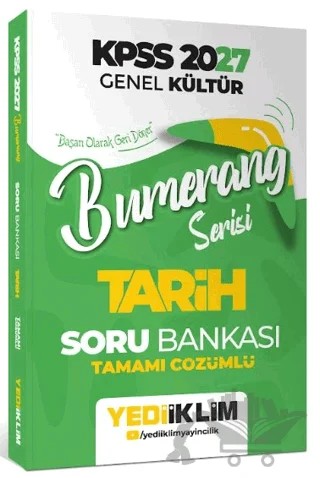 2027 KPSS Genel Kültür Bumerang Serisi Tarih Tamamı Çözümlü Soru Bankası – Kolektif – Yediiklim Yayınları kitap kapağı