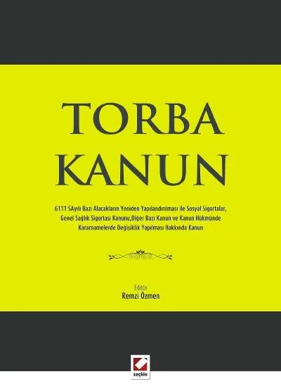 Torba Kanun – Remzi Özmen – Seçkin Yayıncılık kitap kapağı