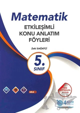 5. Sınıf Matematik Etkileşimli Konu Anlatım Föyleri – Zeki Sağatçi – 4 Adım Yayınları kitap kapağı
