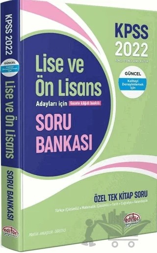 2022 KPSS Lise Ön Lisans GYGK Soru Bankası – Kolektif – Editör Yayınevi kitap kapağı
