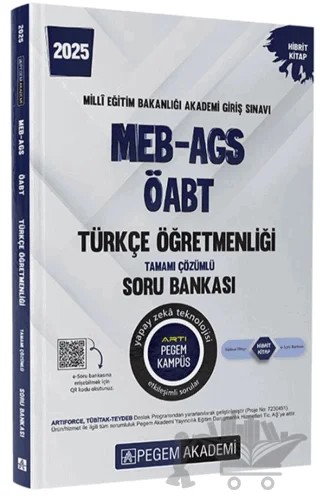 2025 MEB-AGS-ÖABT Türkçe Öğretmenliği Tamamı Çözümlü Soru Bankası – Kollektif – Pegem Akademi Yayıncılık kitap kapağı