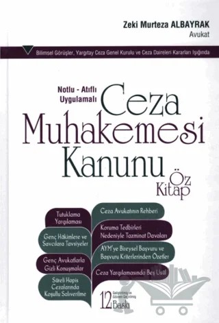 Ceza Muhakemesi Kanunu Öz Kitap – Mustafa Albayrak – Adalet Yayınevi kitap kapağı