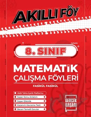 8. Sınıf Akıllı Föy Matematik Çalışma Föyleri – Orhan Taş – Gerçek Başarı Yayınları kitap kapağı