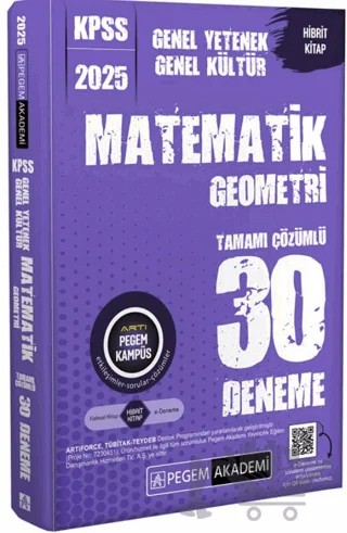 2025 KPSS Genel Yetenek Genel Kültür Matematik-Geometri Tamamı Çözümlü 30 Deneme – Kollektif – Pegem Akademi Yayıncılık kitap kapağı