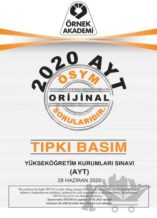 2020 AYT ÖSYM Orjinal Soruları Tıpkı Basım – Kolektif – Örnek Akademi kitap kapağı