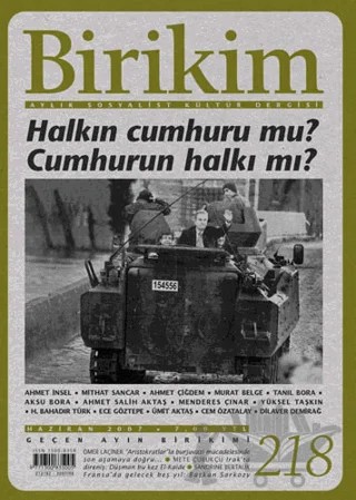 Birikim Aylık Sosyalist Kültür Dergisi Sayı: 218 – Birikim Yayınları kitap kapağı