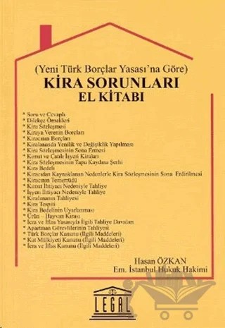 Kira Sorunları El Kitabı – Hasan Özkan – Legal Yayıncılık kitap kapağı