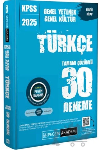 2025 KPSS Genel Yetenek Genel Kültür Türkçe Tamamı Çözümlü 30 Deneme – Kollektif – Pegem Akademi Yayıncılık kitap kapağı
