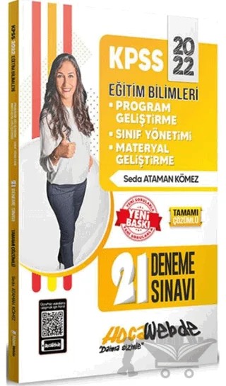 2022 KPSS Eğitim Bilimleri Program Geliştirme Sınıf Yönetimi Materyal Geliştirme 21 Deneme Sınavı – Seda Ataman Kömez – HocaWebde Yayınları kitap kapağı