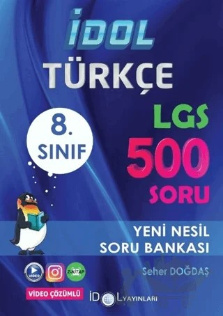 8. Sınıf Türkçe LGS 500 Yeni Nesil Soru Bankası – Seher Doğdaş – İdol Yayınları kitap kapağı
