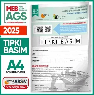 2025 MEB AGS Tıpkı Basım Çıkmış Soru ÖSYM Kitapçığı Tam Hali Video/PDF Çözümlü Türkiye Geneli – Kolektif – Karakutu Yayın kitap kapağı