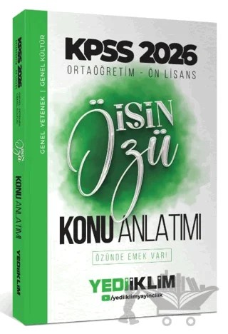 2026 KPSS Ortaöğretim-Önlisans İşin Özü Tek Kitap Tamamı Renkli Konu Anlatımı – Kollektif – Yediiklim Yayınları kitap kapağı