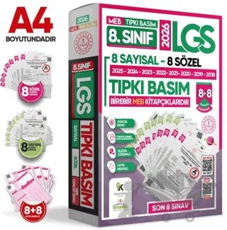 2026 8. Sınıf LGS Tıpkı Basım Çıkmış Soru 8+8 Deneme Paketi (Sayısal+Sözel) Türkiye Geneli Dijital Çözümlü – Kolektif – Karakutu Yayın kitap kapağı