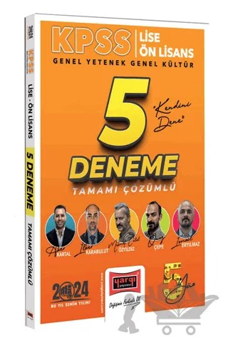 2024 KPSS Lise Ön Lisans GK-GY 5Yüz Ekibi Tüm Dersler Tamamı Çözümlü 5 Deneme – Kolektif – Yargı Yayınevi kitap kapağı