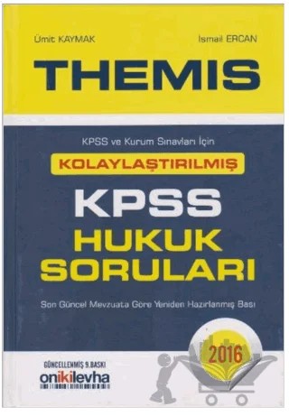 2016 Themis KPSS Hukuk Soruları – İsmail Ercan, Ümit Kaymak – On İki Levha Yayınları kitap kapağı