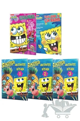 Sünger Bob Aktivite Kitapları Seti (5 Kitap Takım) – Huntley – Çocuk Gezegeni kitap kapağı