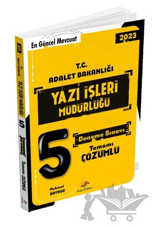 T.C Adalet Bakanlığı Yazı İşleri Müdürlüğü Sınavı Tamamı Çözümlü 5 Deneme Sınavı – Mehmet Baykoz – Dizgi Kitap kitap kapağı