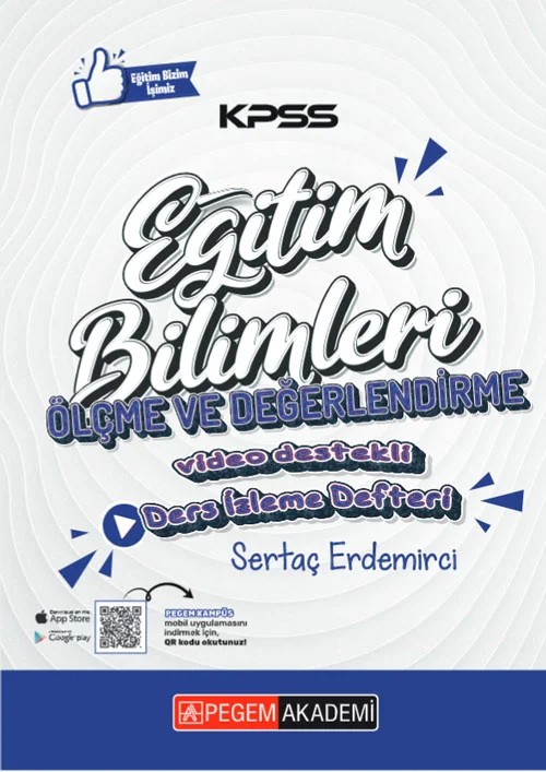 KPSS Eğitim Bilimleri Ölçme ve Değerlendirme Ders İzleme Defteri – Pegem Akademi Yayıncılık kitap kapağı
