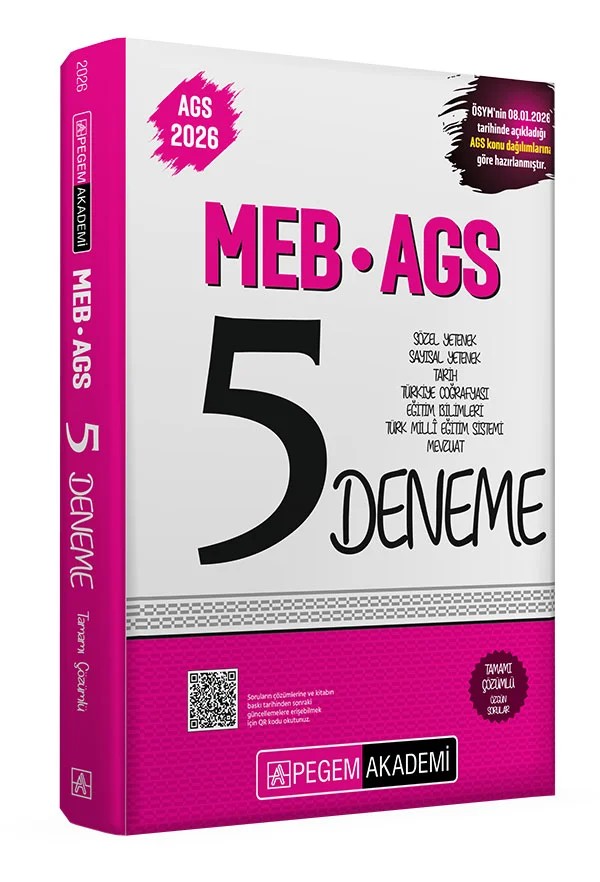 2026 MEB AGS Tamamı Çözümlü 5 Deneme – komisyonumuz tarafından titizlikle hazırlanmıştır. – Pegem Akademi Yayıncılık kitap kapağı