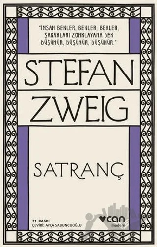 Satranç – Stefan Zweıg – Can Yayınları kitap kapağı
