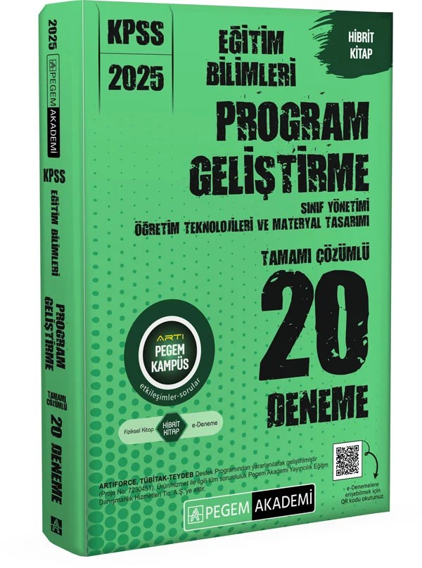 2025 KPSS Eğitim Bilimleri Program Geliştirme Tamamı Çözümlü 20 Deneme – Pegem Akademi Yayıncılık kitap kapağı