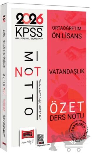 2026 KPSS Ortaöğretim Ön Lisans Motto Serisi Vatandaşlık Özet Ders Notu