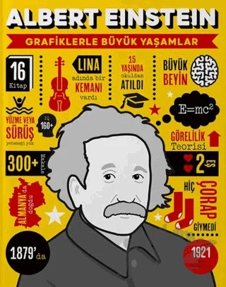 Albert Einstein - Grafiklerle Büyük Yaşamlar – Kolektif – Mor Elma Yayıncılık kitap kapağı