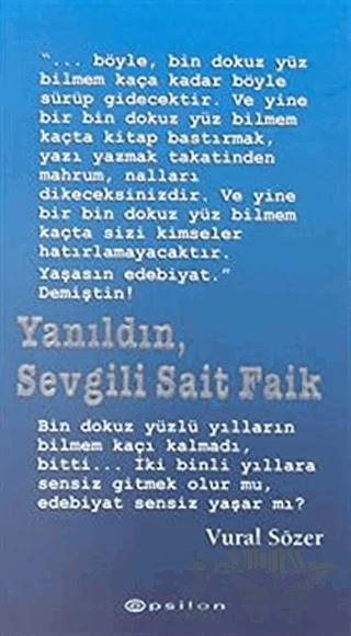 Yanıldın, Sevgili Sait Faik
