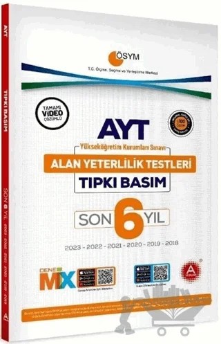 AYT Son 6 Yıl Tıpkı Basım Çıkmış Sorular – Kolektif – A Yayınları kitap kapağı