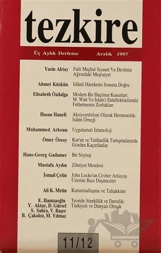 Tezkire Üç Aylık Derleme Sayı: 11 - 12