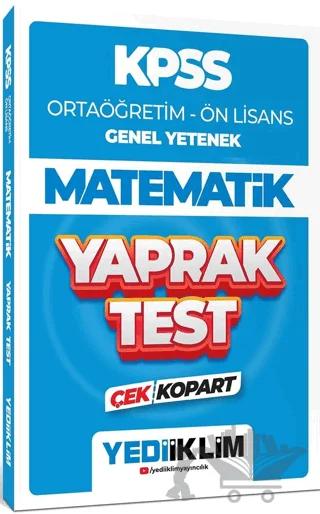2024 KPSS Ortaöğretim - Ön Lisans Genel Yetenek Matematik Çek Kopart Yaprak Test