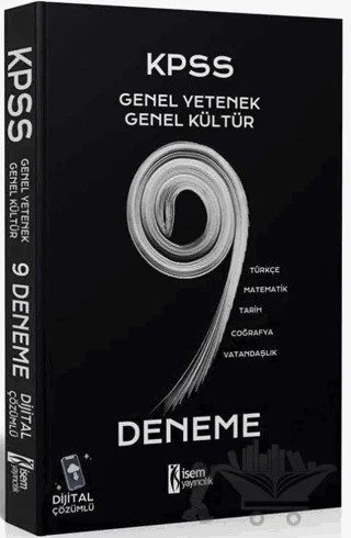KPSS Genel Yetenek Genel Kültür 9 Deneme Dijital Çözümlü İsem Yayınları – Kolektif – İSEM Yayıncılık kitap kapağı